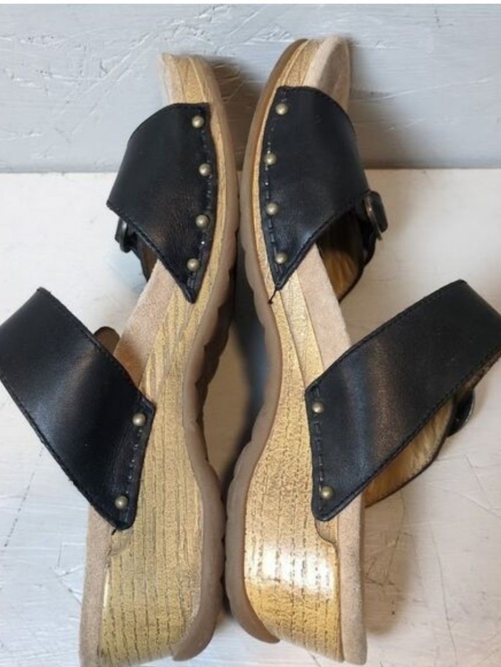 Dansko Sophie Black Leather Slip On Sandals 7.5 Slides Shoes Women's Size 38 - Picture 4 of 7